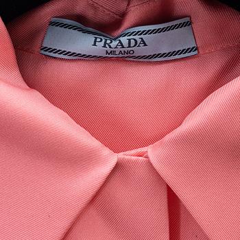 Prada, a pink silk blouse, size 36.