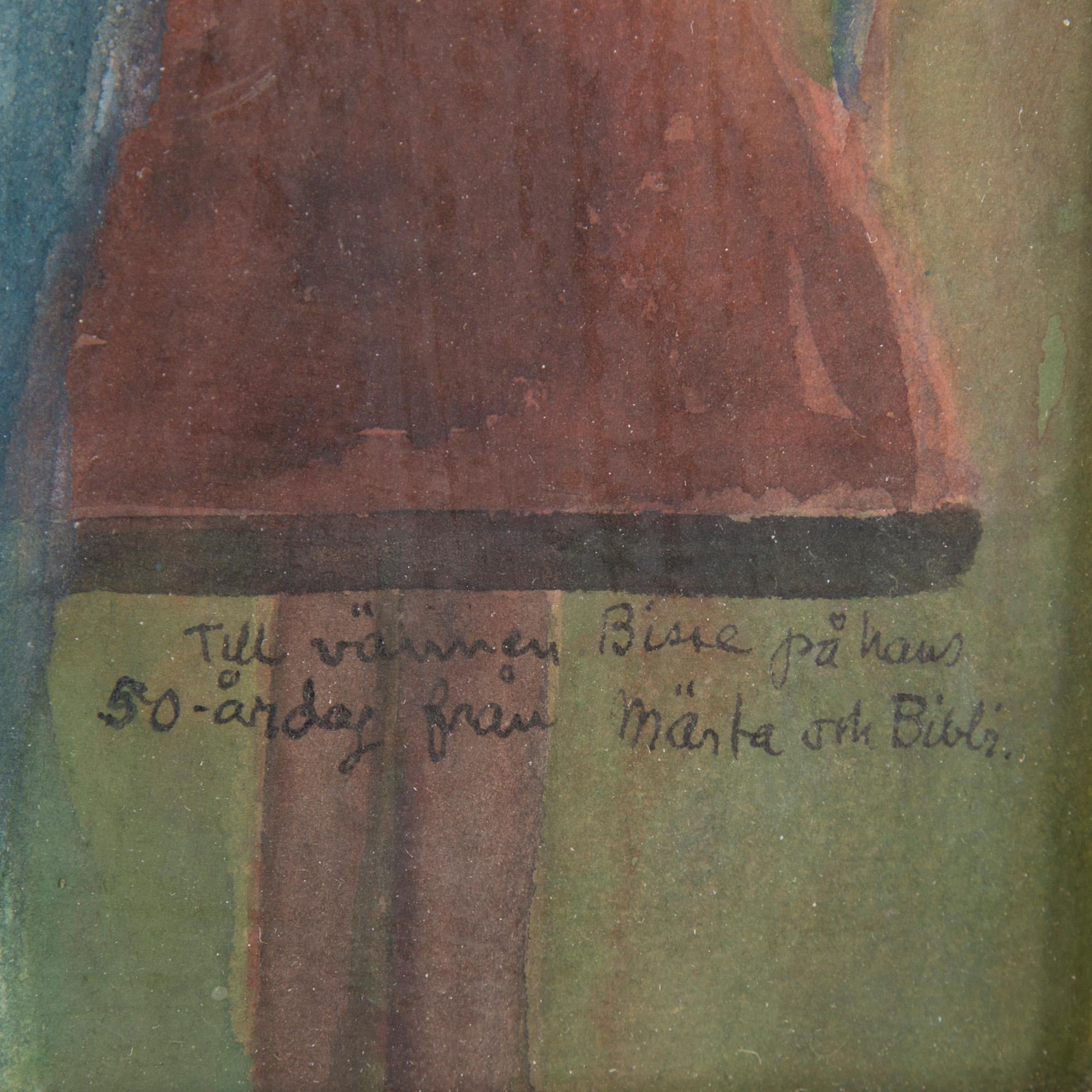 BIRGER LJUNGQUIST, akvarell och blyerts, signerad Birger Ljungqvist samt med dedikation.