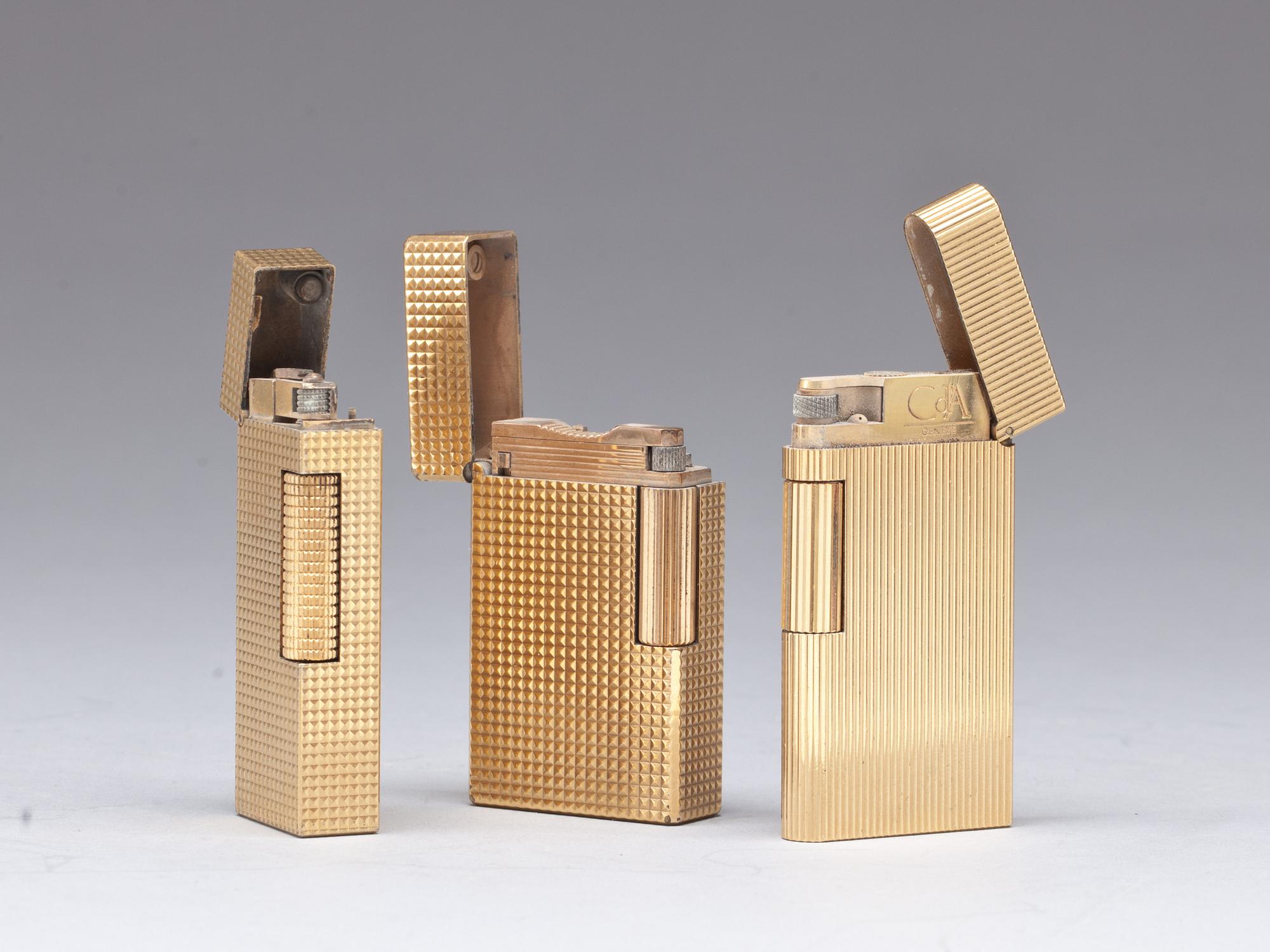 TÄNDARE, 3 st, gulddoublé.