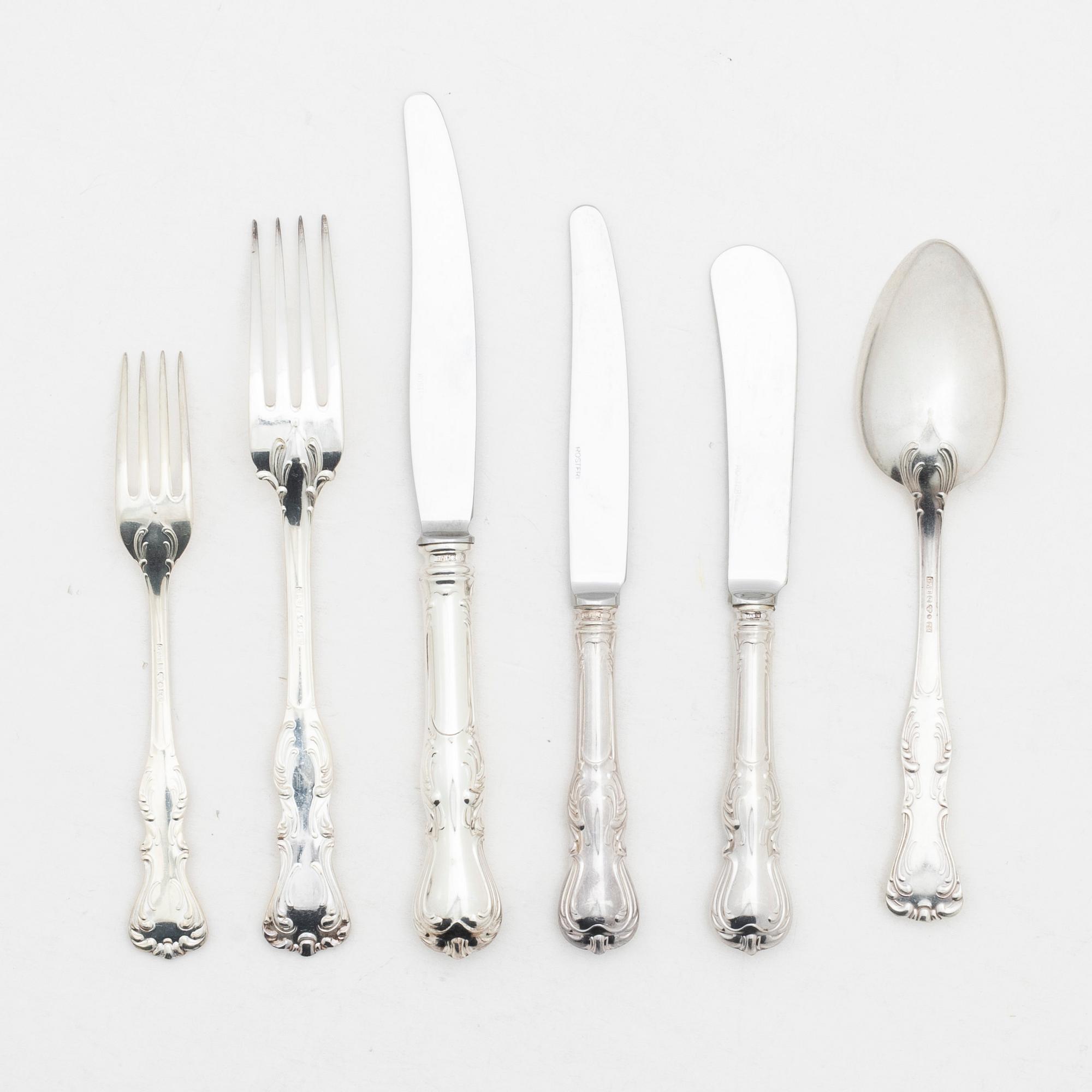 A 42-piece 'Prins Albert' silver cutlery set, GAB, Sweden, 1964-76.