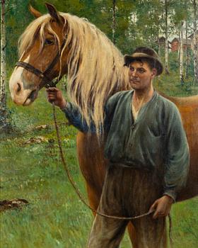August Hagborg, Man with his horse.