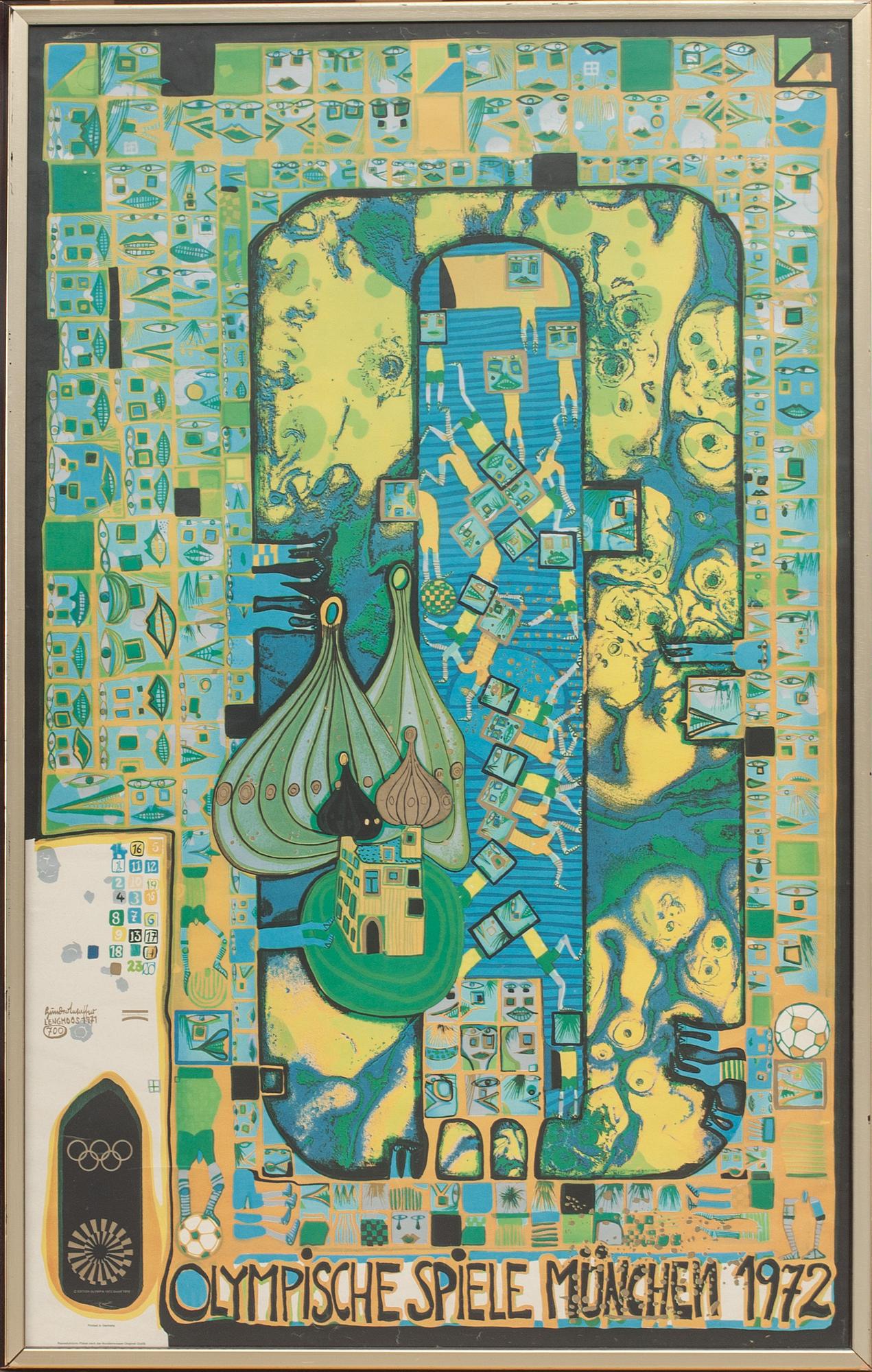 FRIEDENSREICH HUNDERTWASSER, efter, affisch, 1972.