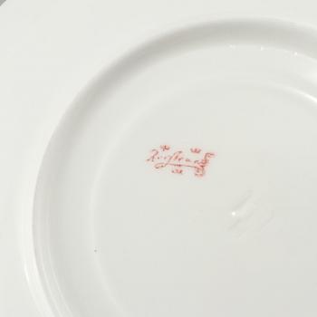 TEKOPPAR med FAT, 11 st, porslin, Rörstrand, omkring år 1900.