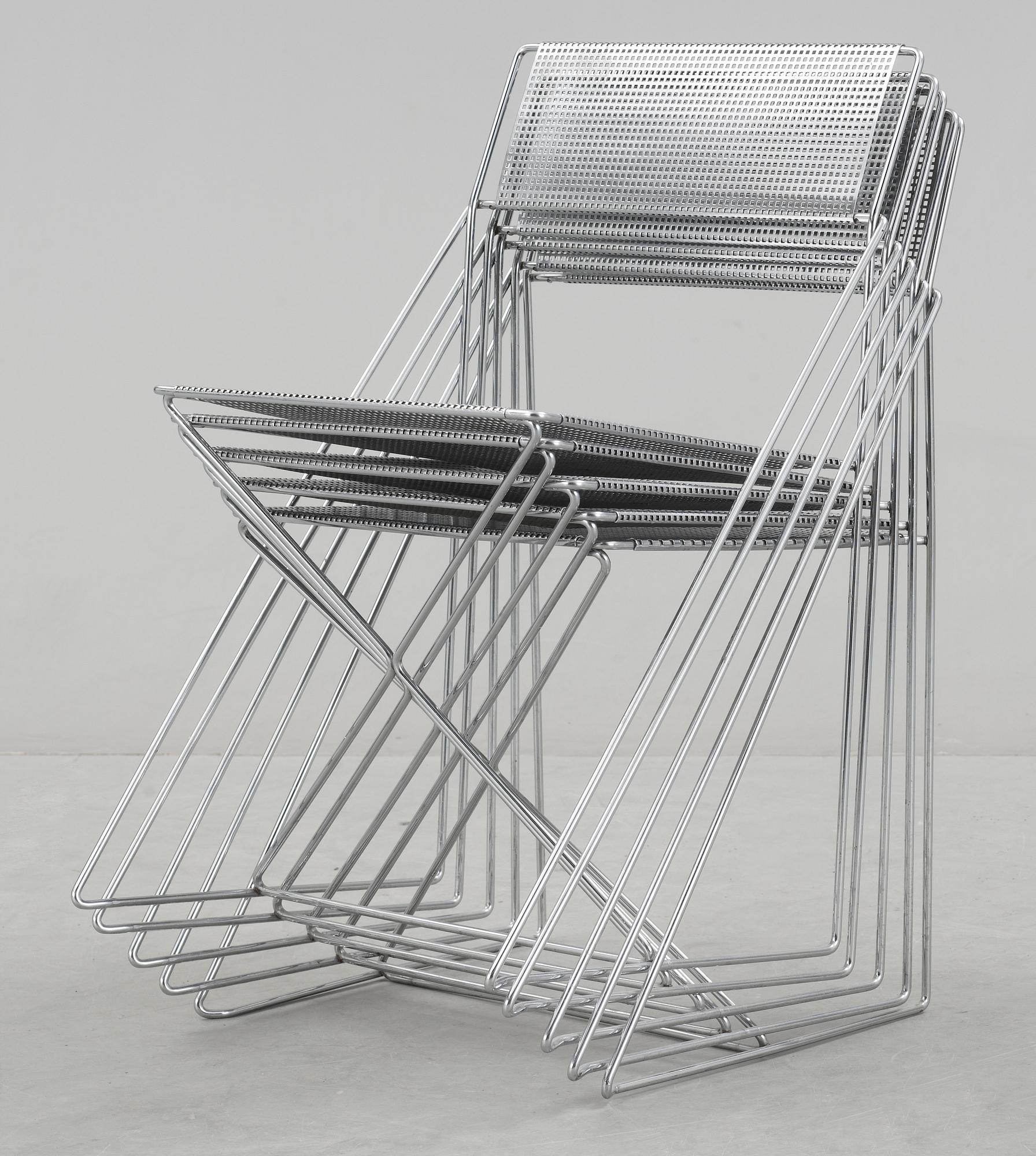 STOLAR, 5 st, "X-line", Niels Jörgen Haugesen, Danmark, formgiven 1977.