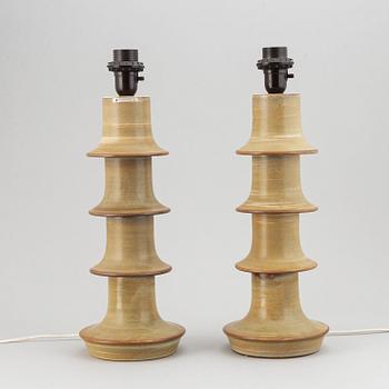 A pair of Höganäs stoneware table lamps, Fagerhults Belysning.