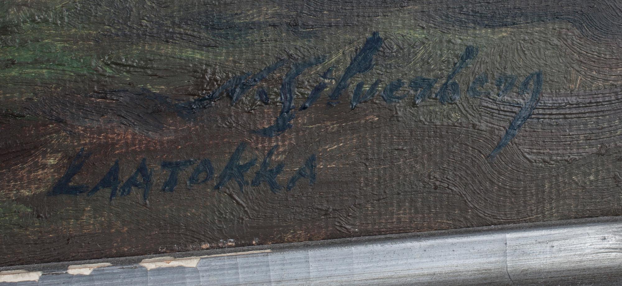 NIKOLAI SILFVERBERG (JAKOLEFF), olja på pannå, signerad och märkt "Laatokka".