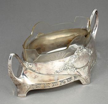 JARDINIERE, jugend, nysilver, tidigt 1900-tal.