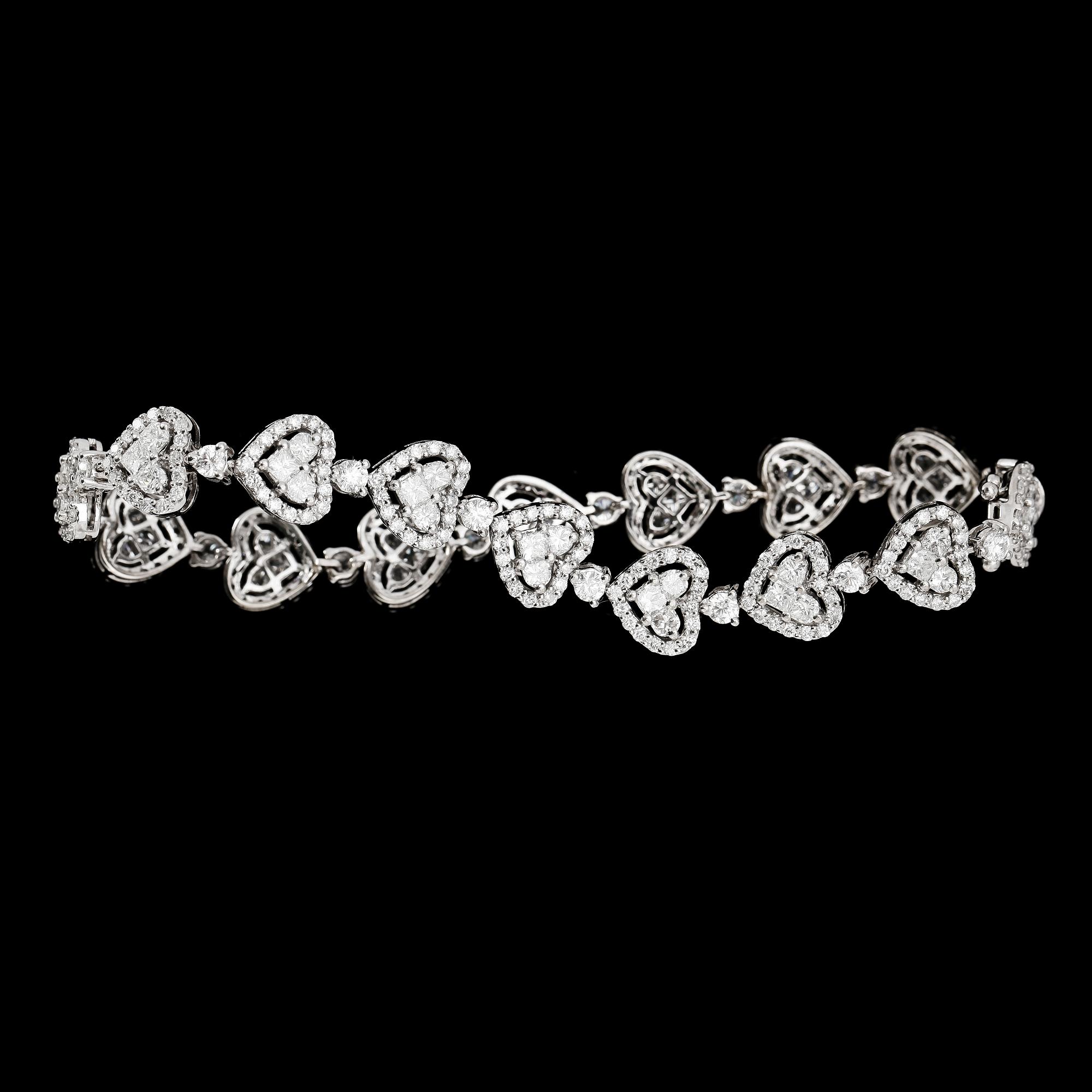 BRACELET, brilliant cut diamonds, tot. app. 7.0 cts.