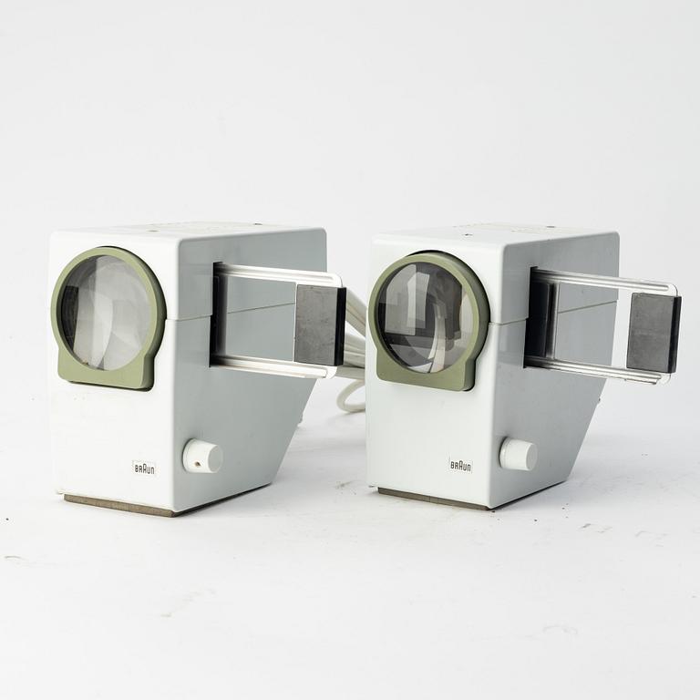 Dieter Rams, Robert Oberheim m. fl. projektorer samt blixtar, 8 delar, Braun.