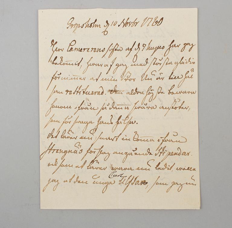 LETTER / MANUSCRIPTS, 7 st, members of the family von Fersen.