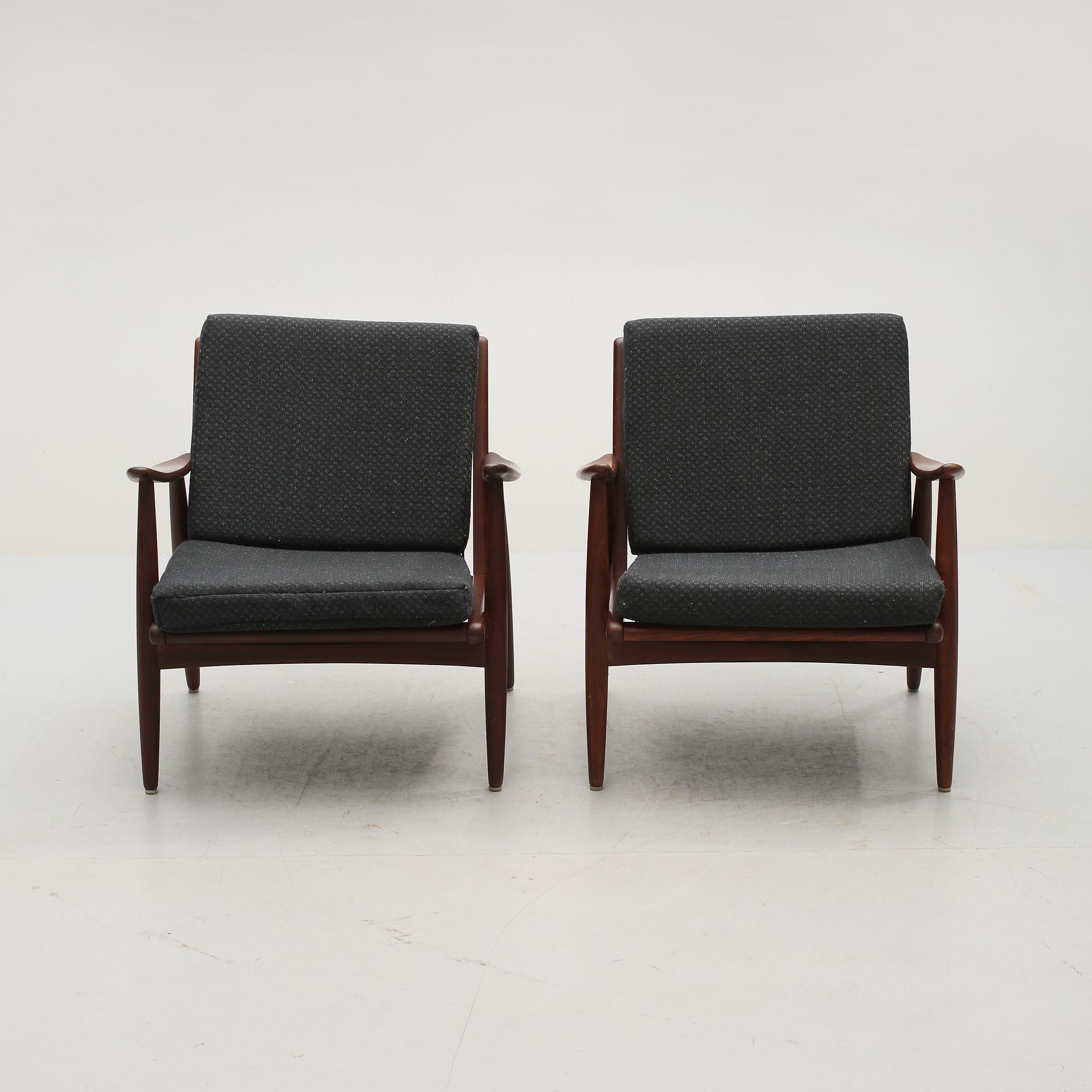 FÅTÖLJER, ett par, troligen Danmark, 1950/60-tal.