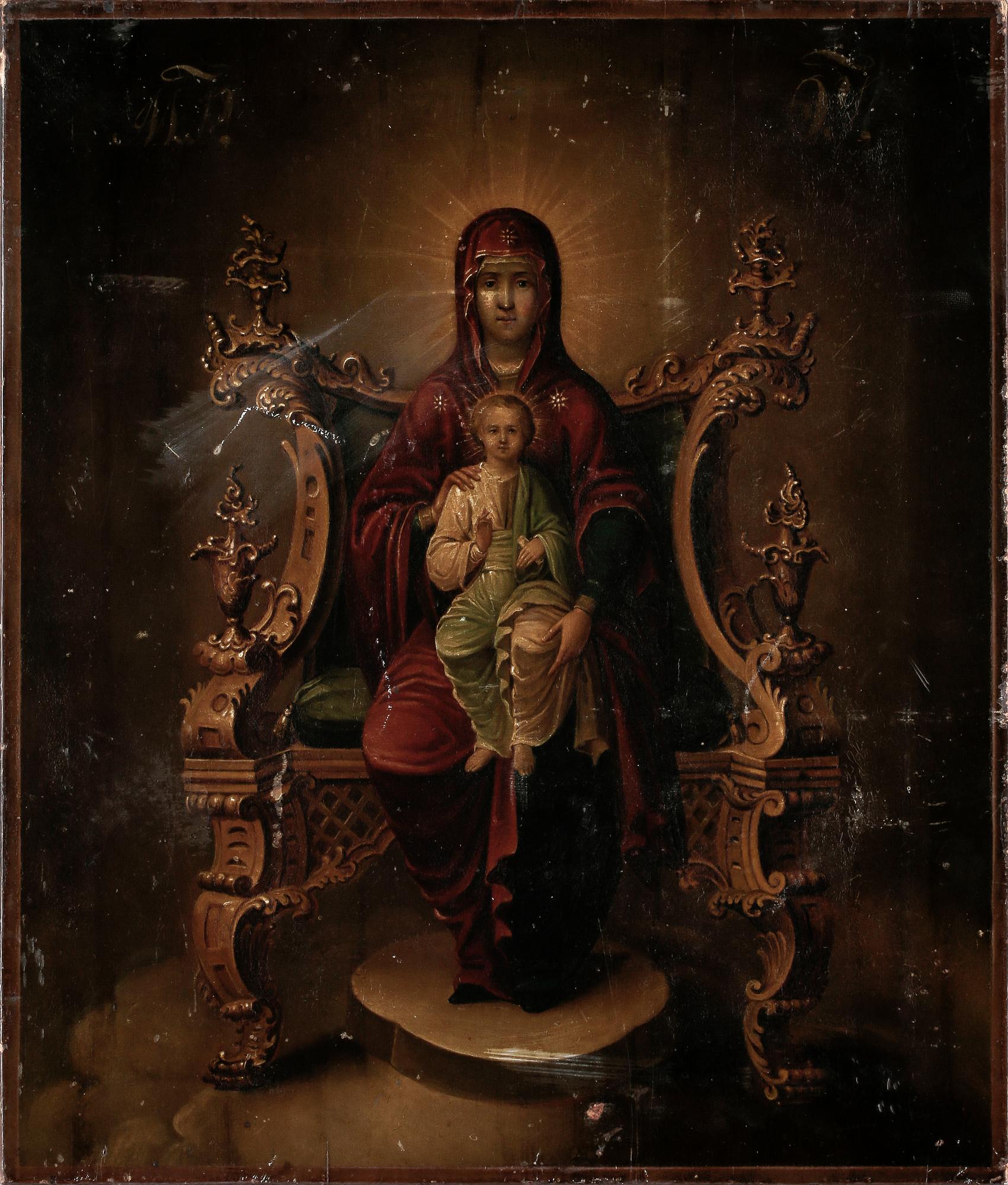 IKON, tempera på pannå, Ryssland sannolikt sent 1800-tal.