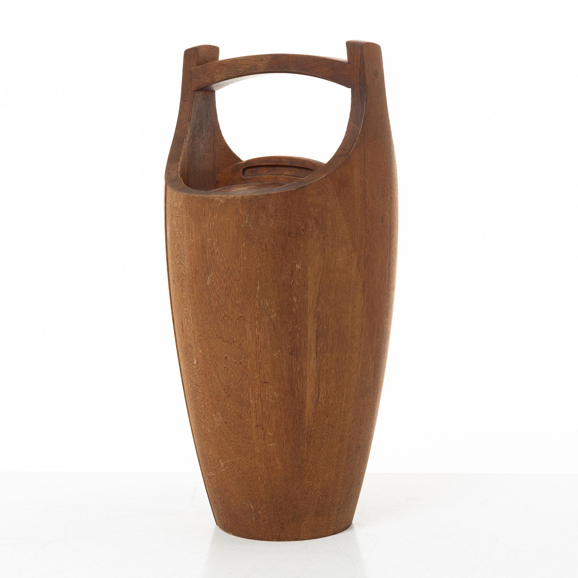Jens Quistgaard, a 'Congo' teak ice bucket, Denmark, 1960's.