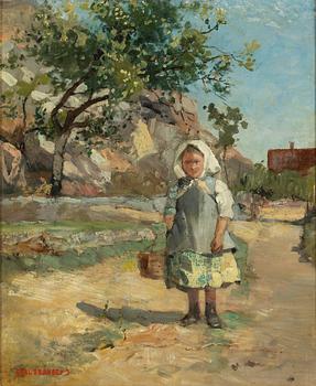 Carl Skånberg, olja på duk/papp-pannå, stämpelsignerad.