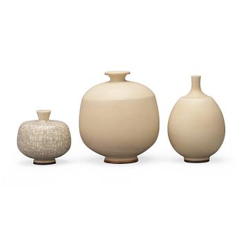 192. Berndt Friberg, three stoneware vases, Gustavsberg studio, Sweden 1972-77.