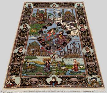 A 50 RADJ TABRIZ WITH MOTOVE FROM THE FOUR SEASONS, AROUND 160 X 105 CM.