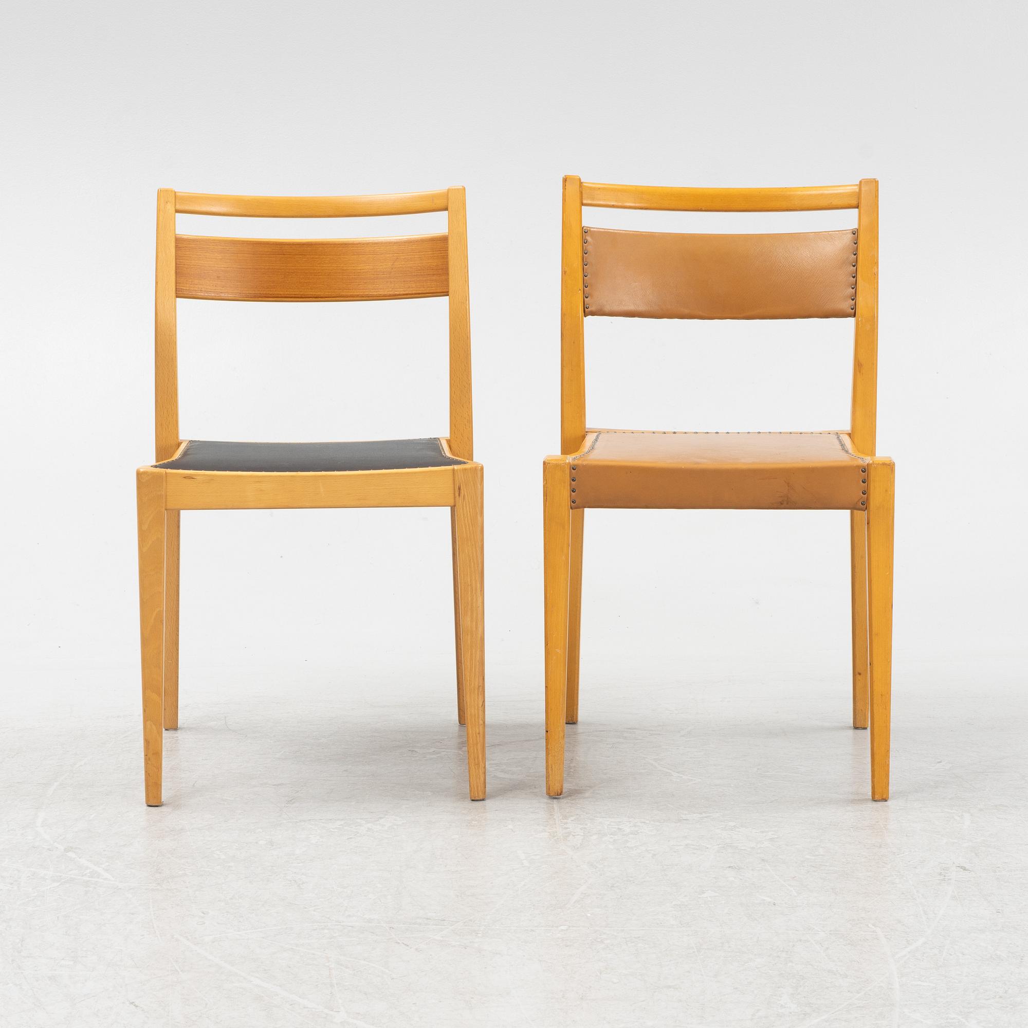 Axel Larsson, a set of five chairs, model "8-107", Svenska Möbelfabrikerna Bodafors, 1950-60s.