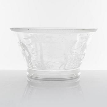 Edward Hald, two glass bowls, Orrefors, 1920's.