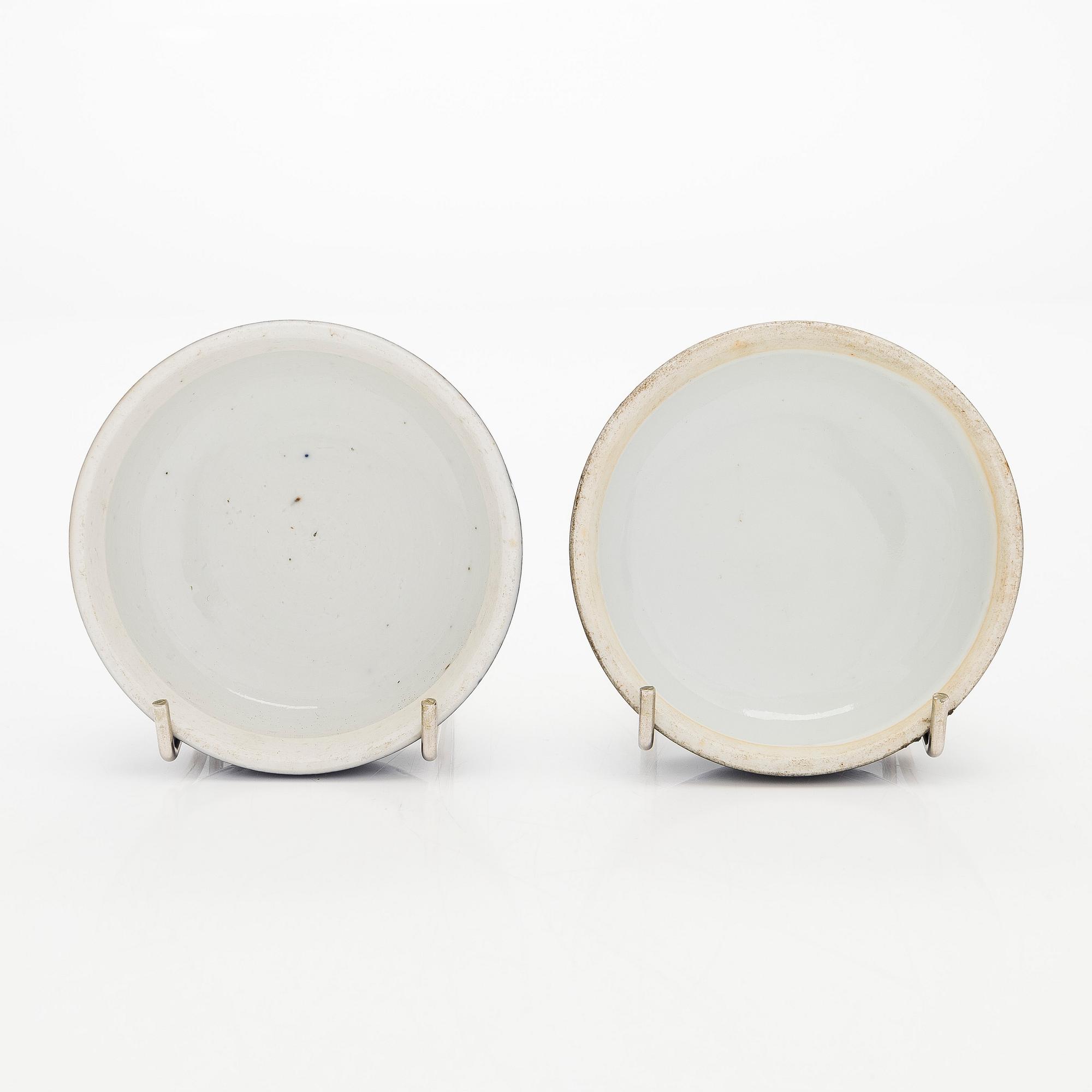 A pair of famille verte jars with covers, China mid 20th century.