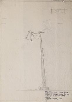 Hans Bergström, golvlampa, modell "544", ateljé Lyktan, Åhus, 1940-50-tal.