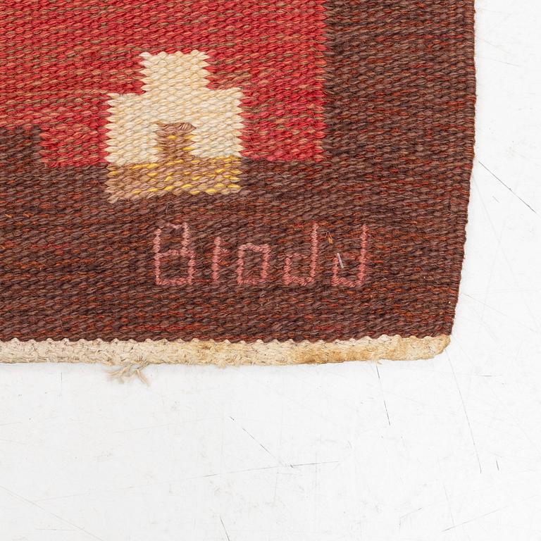 Agnes Brodd, flat-weave c 300 x 197 cm, Vittsjö, signerad Brodd.