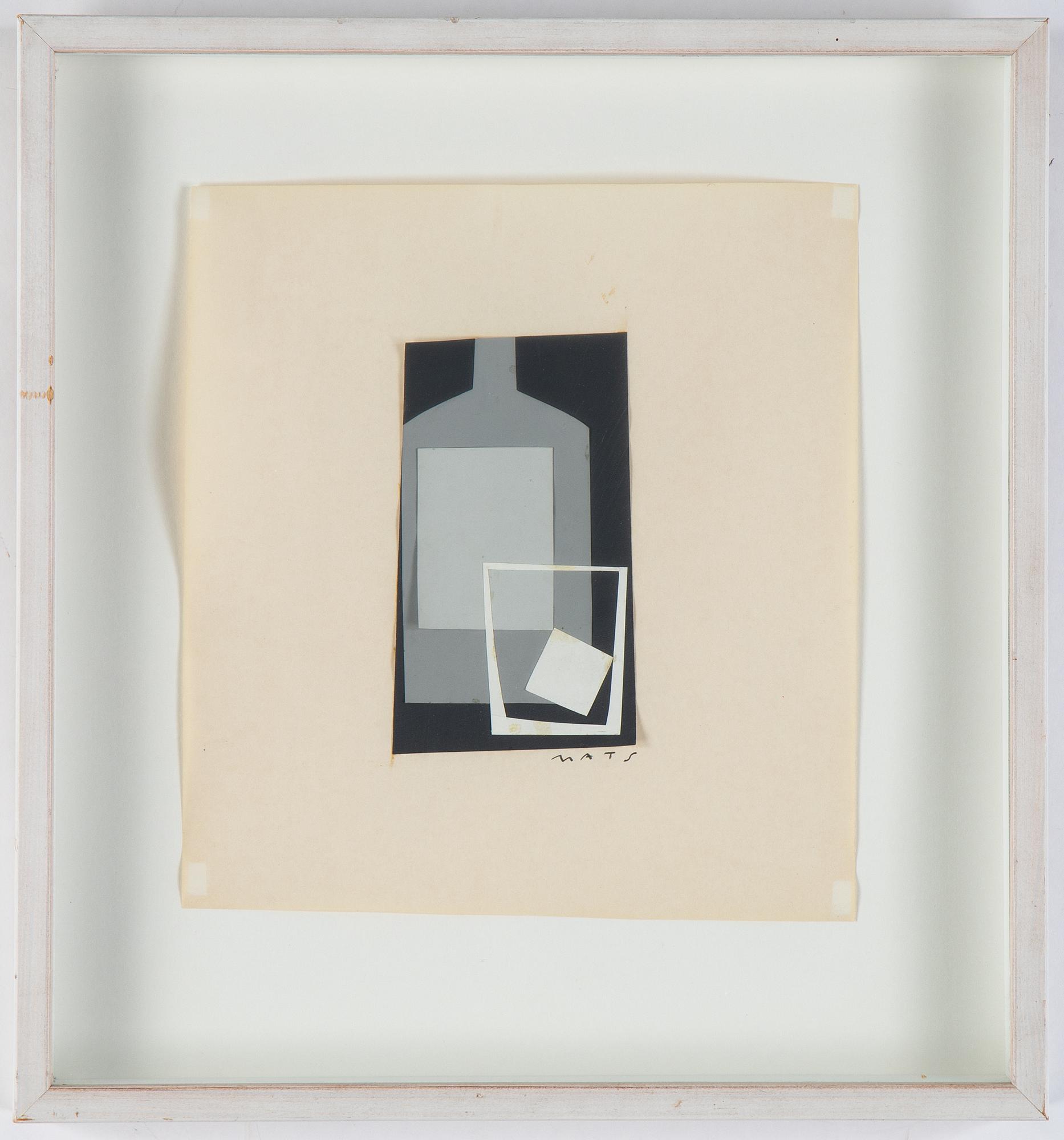 Mats Gustafson, collage, signed.