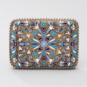 ETUI, silver och cloisonné emalj, Moskva 1896-1908, Vasili Andreev.