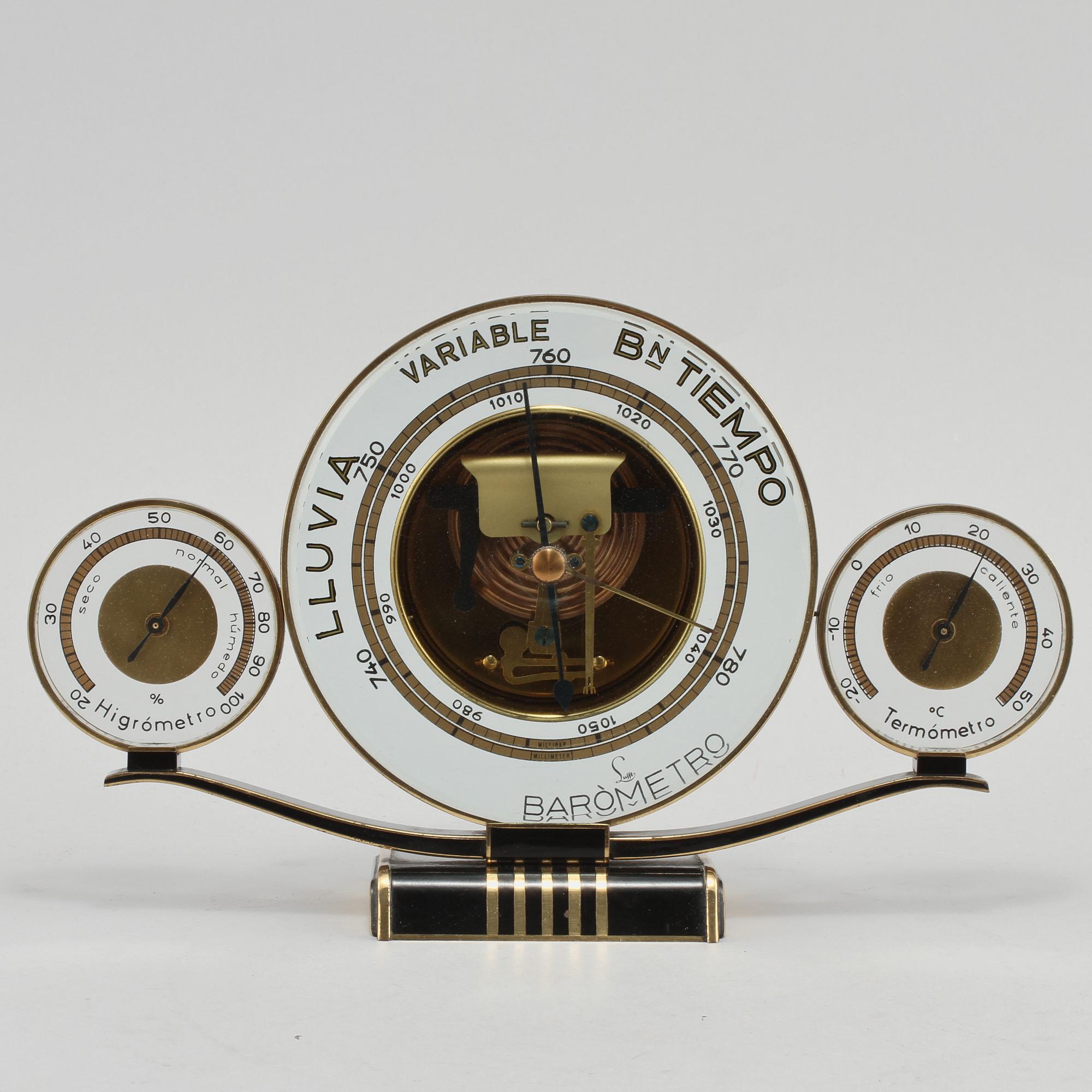 BAROMETER med HYGROMETER och TERMOMETER, 1900-talets första hälft.