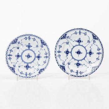 Royal Copenhagen, A 'Blue Fluted Half Lace" 30 pieces breakfast service, 'Musselmalet', partly 1889-1922 but also post 1923.