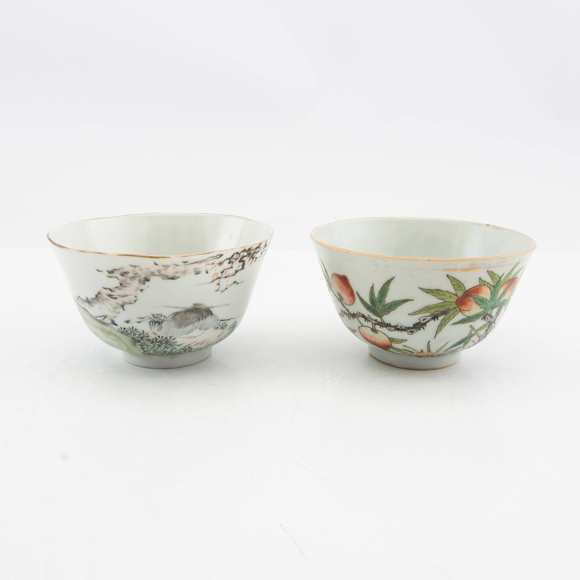 Skålar 4 st Kina sent 1800-tal/1900-tal porslin.