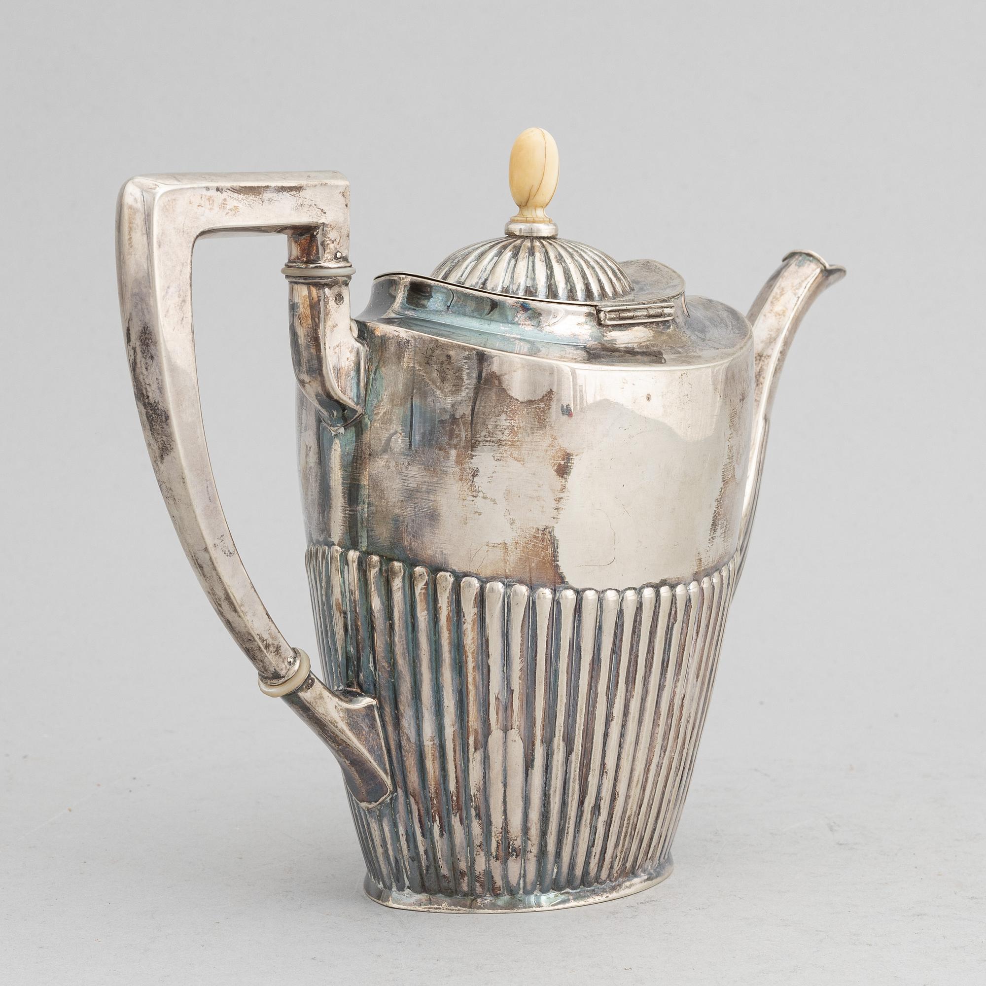 A silver coffee pot, 1920's/30's.