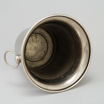 A WHITE  METAL WINE COOLER, Östberg, second half of the 20th century.