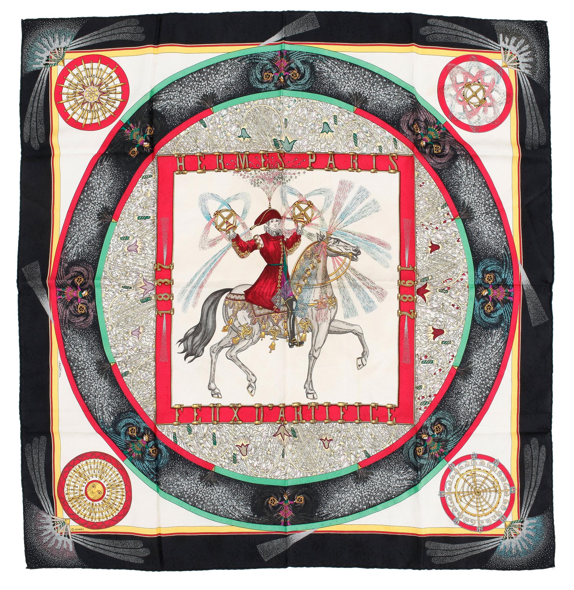 HERMÈS, scarf, "Feux d'Artifice".
