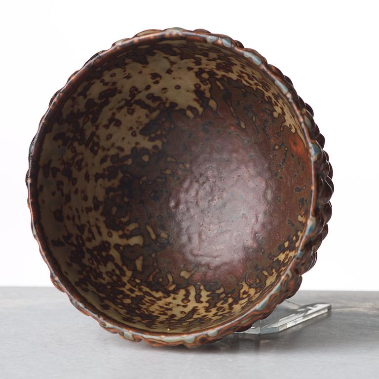 Axel Salto, a "Sung glaze budding style" stoneware bowl, Royal Copenhagen, Denmark.