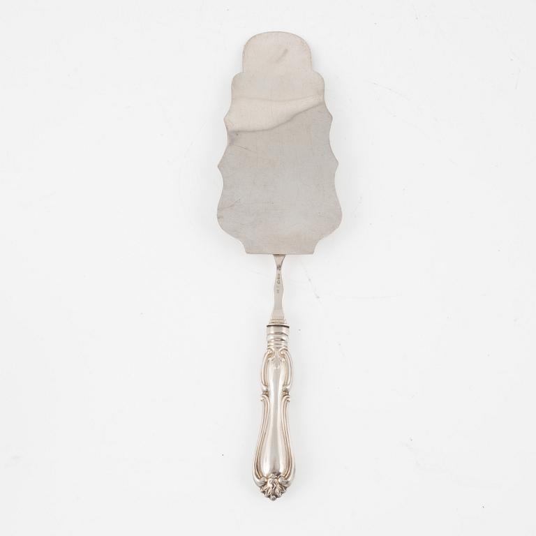 A Swedish Silver Cake Server, model 'Olga', mark of A Ambrosius, Stockholm 1870.