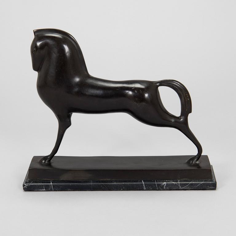 an art Deco style sculpture, bronze and marble.