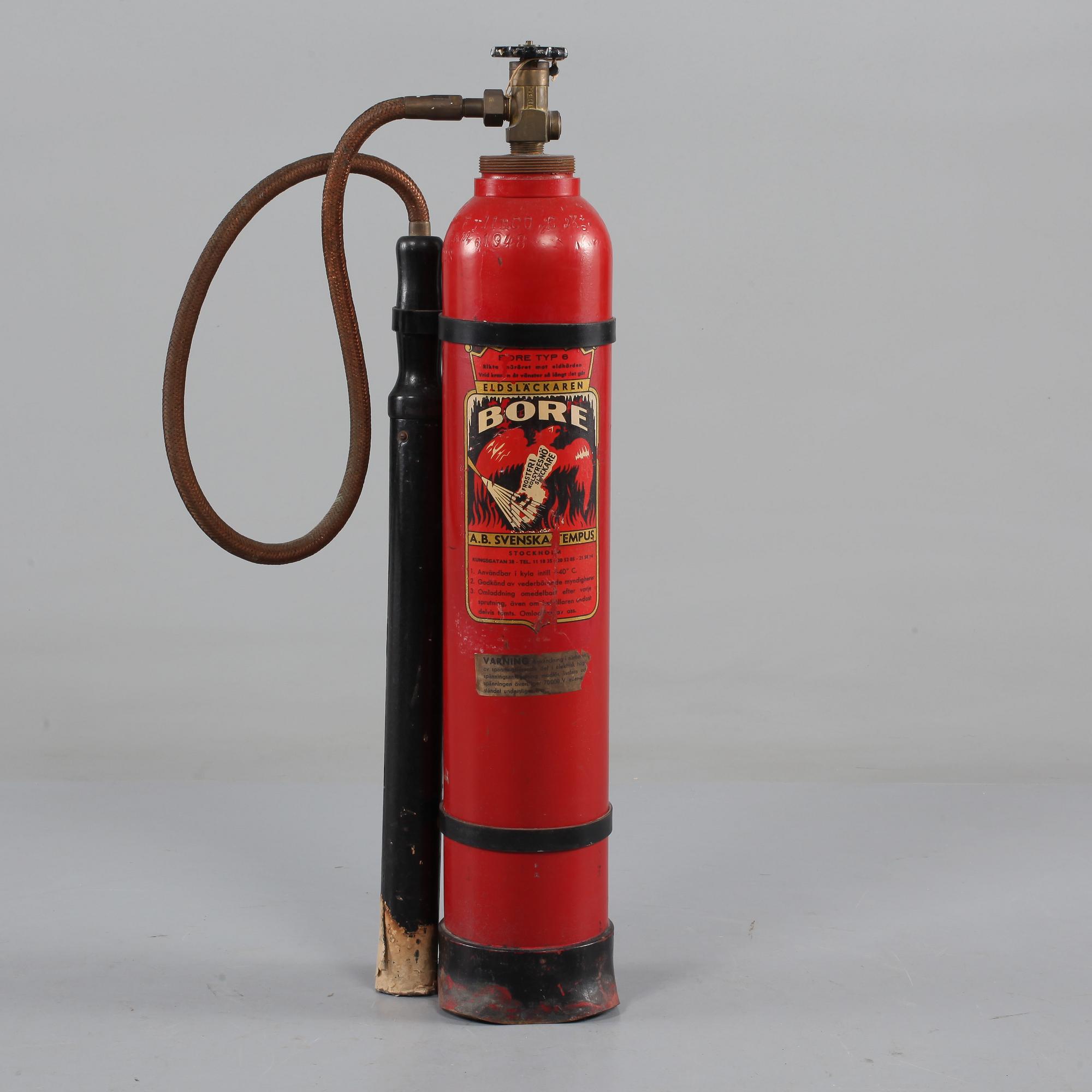 ELDSLÄCKARE, "Bore typ 6", AB Svenska Tempus, omkring 1900-talets mitt.