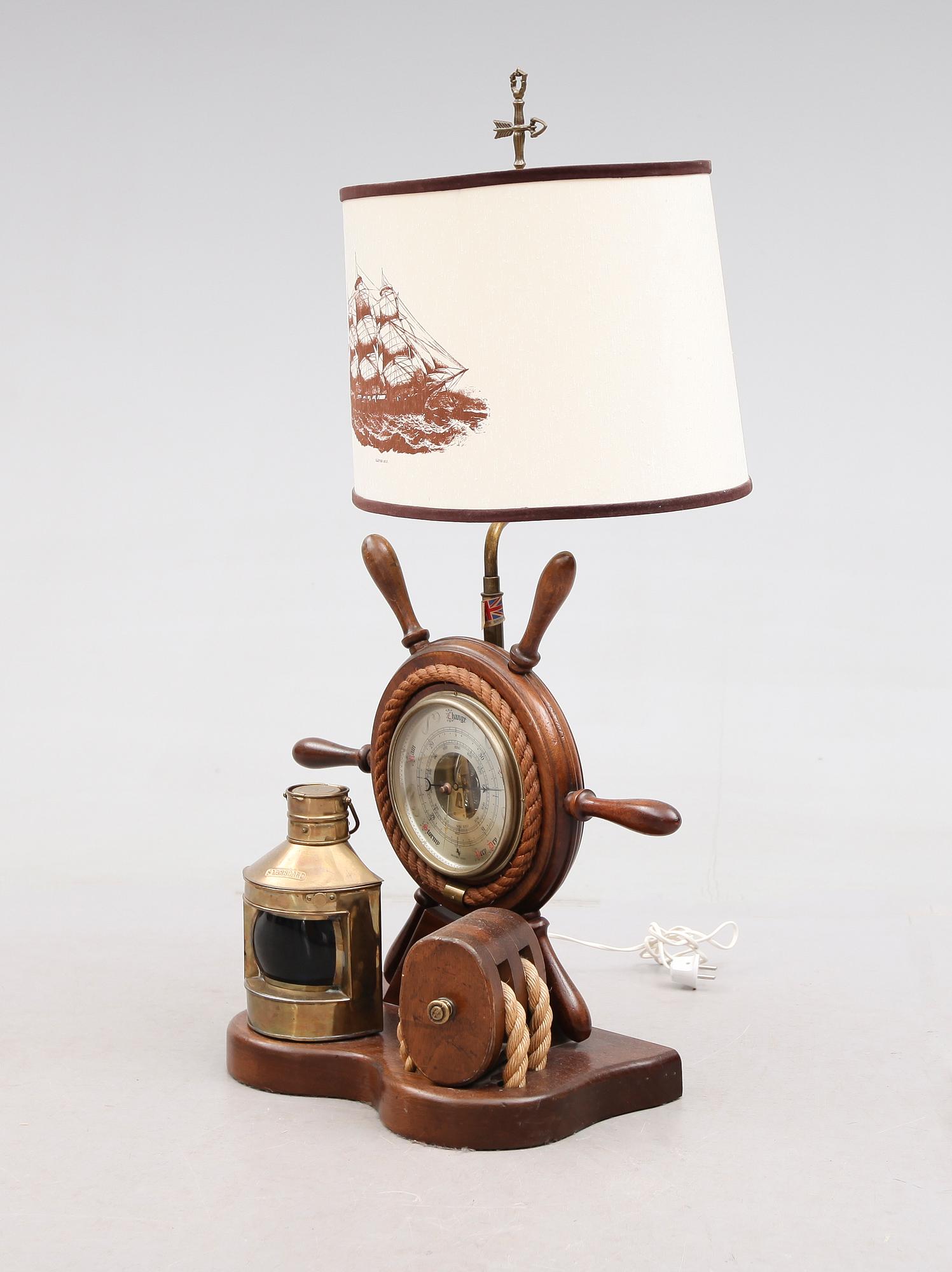 BORDSLAMPA, nautisk modell, England, 1900-talets andra hälft.