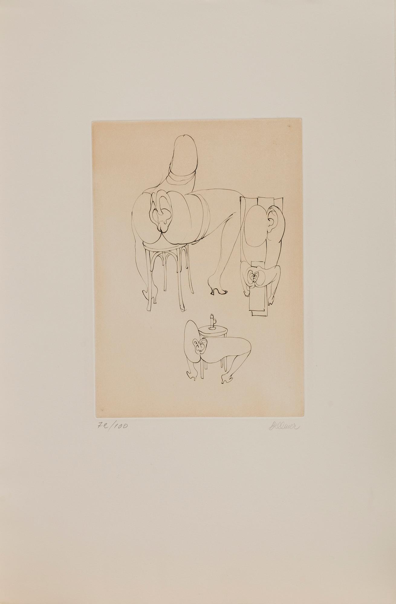HANS BELLMER, "Les anagrammes du corps". 10 etchings, 1973, each signed in pencil and numbered 72/100.