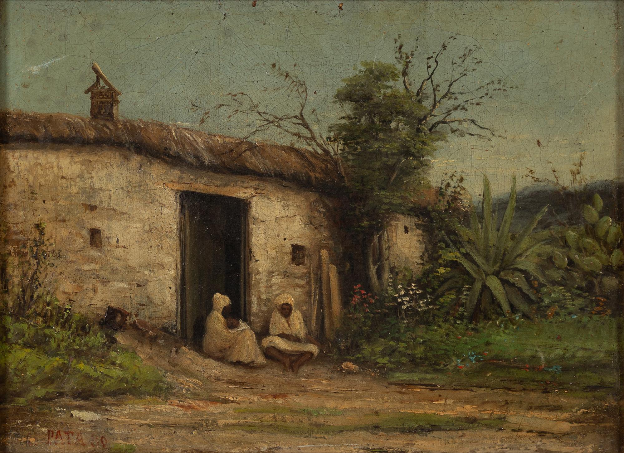 Cherubino Patà, Translation: "Oriental motif with figures outside a house".