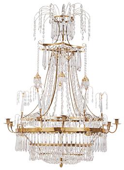 A late Gustavian seven-light chandelier by C. H. Brolin (1765-1832).