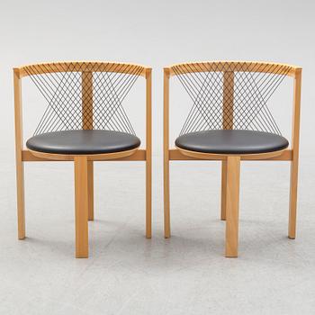 A pair of "String chair", Niels Jörgen Haugesen, Tranekaer Furniture, Denmark, late 20th century.