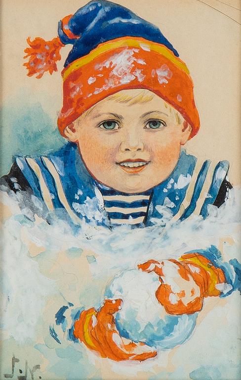 Jenny Nyström, watercolour, signed,