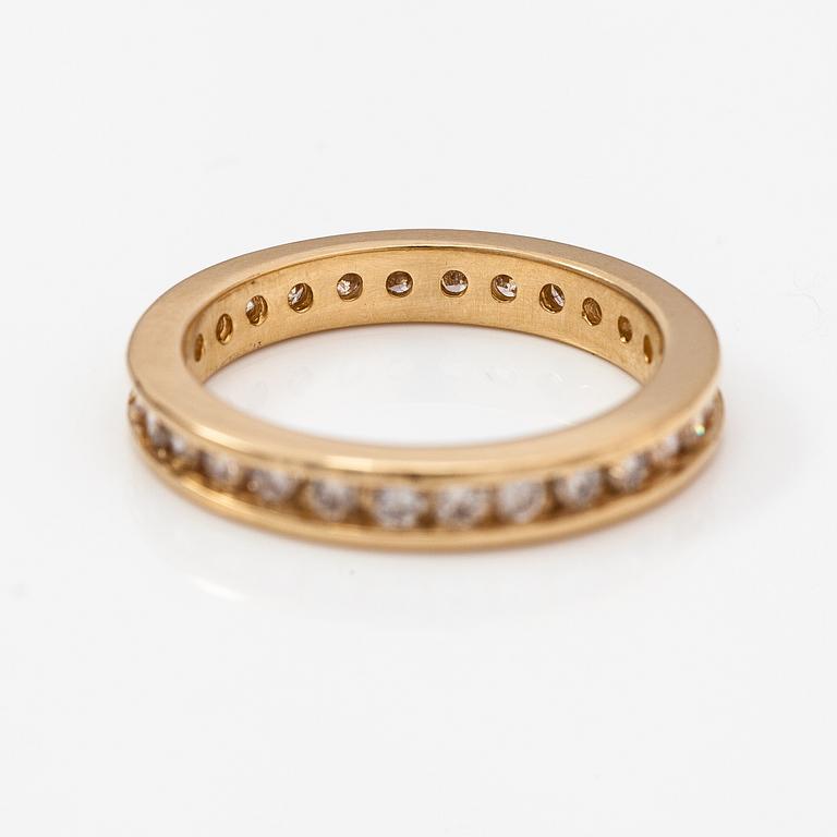 Sormus, 14k kultaa, timantteja n. 0.80 ct yht.