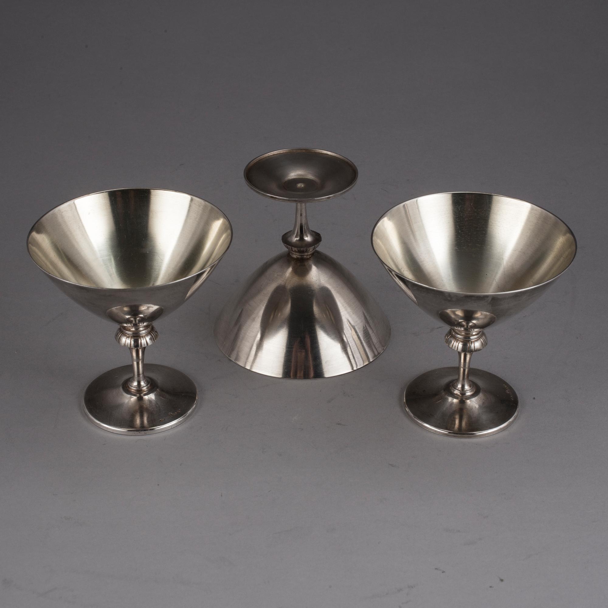 COCKTAILSET, 13 delar, nysilver, bland annat GAB, Stockholm, 1900-tal.