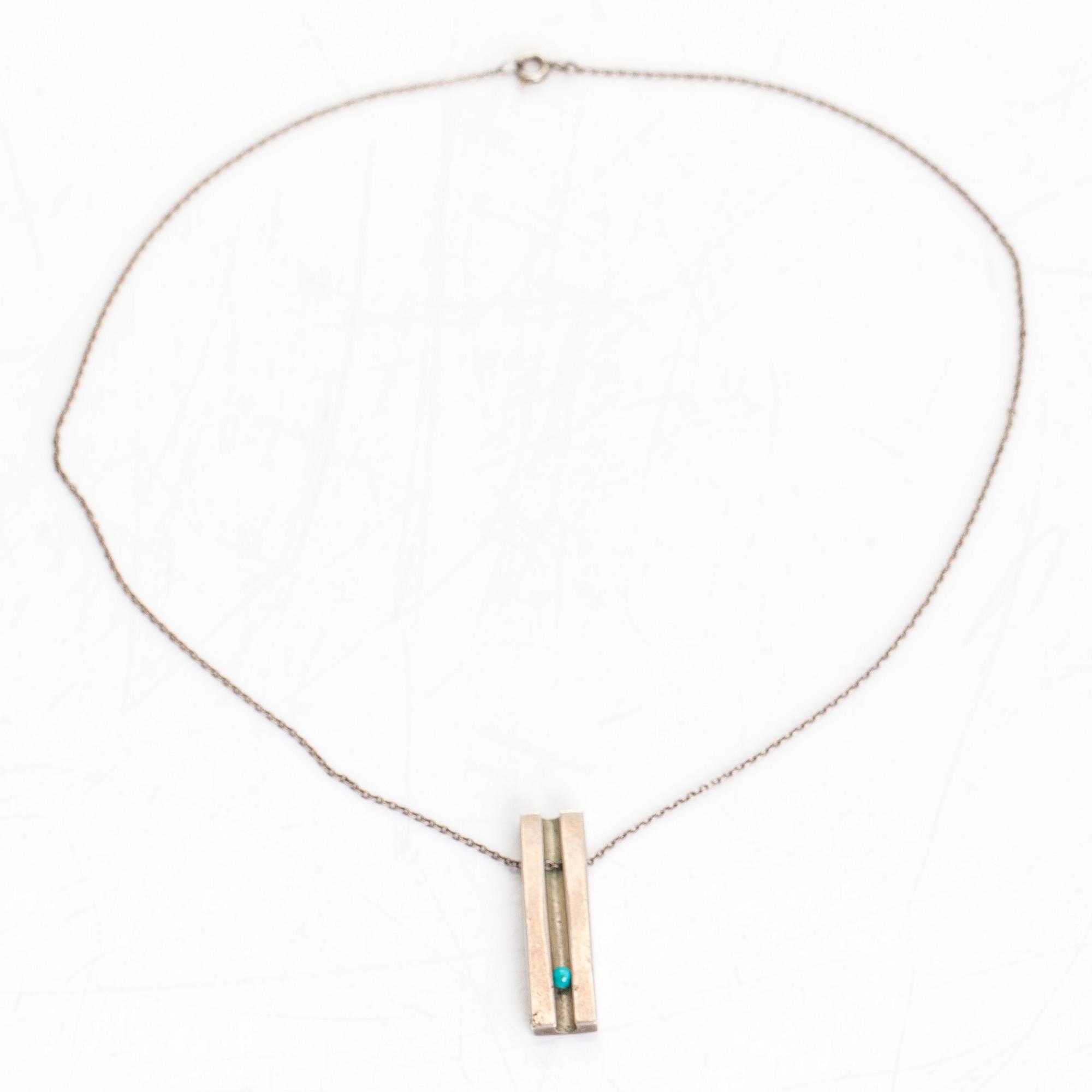 Björn Weckström, halsband, silver .916, och turkos, stämplad BRW och Weckström, 1958.