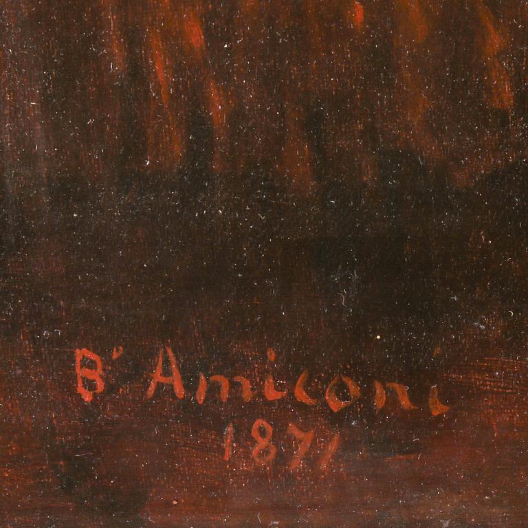 BERNARDO AMICONI, olja på duk, signerad daterad 1876.