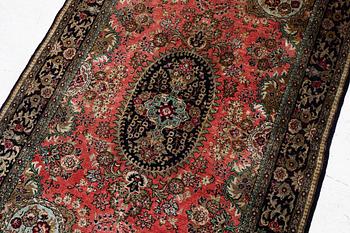 Carpet, Ghom, silk, semi-antique, approx. 170 x 104 cm.