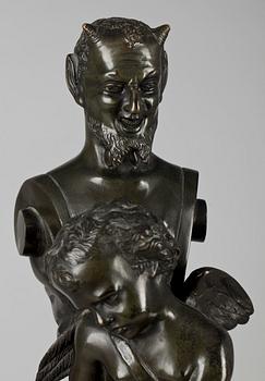 EDOUARD DROUOT, skulptur, brons, signerad i gjutning E. Drouot.