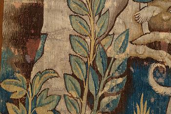 A tapestry, "Wolf hunting", tapestry weave, ca 250,5 x 240,5 cm, Flanders first half of the 17th century or older.